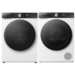 Hisense 10,5 kg + 10 kg, 1400 p/min - Eestlaetav pesumasin + Pesukuivati