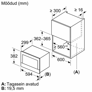 Bosch, Seeria 8, must - Integreeritav mikrolaineahi