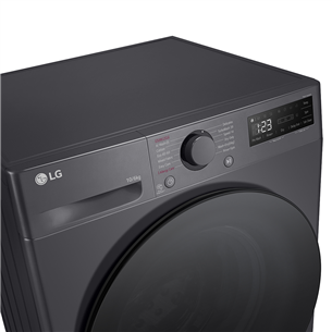 LG, 10 kg / 6 kg, sügavus 56,5 cm, 1400 p/min, must - Kuivatiga pesumasin