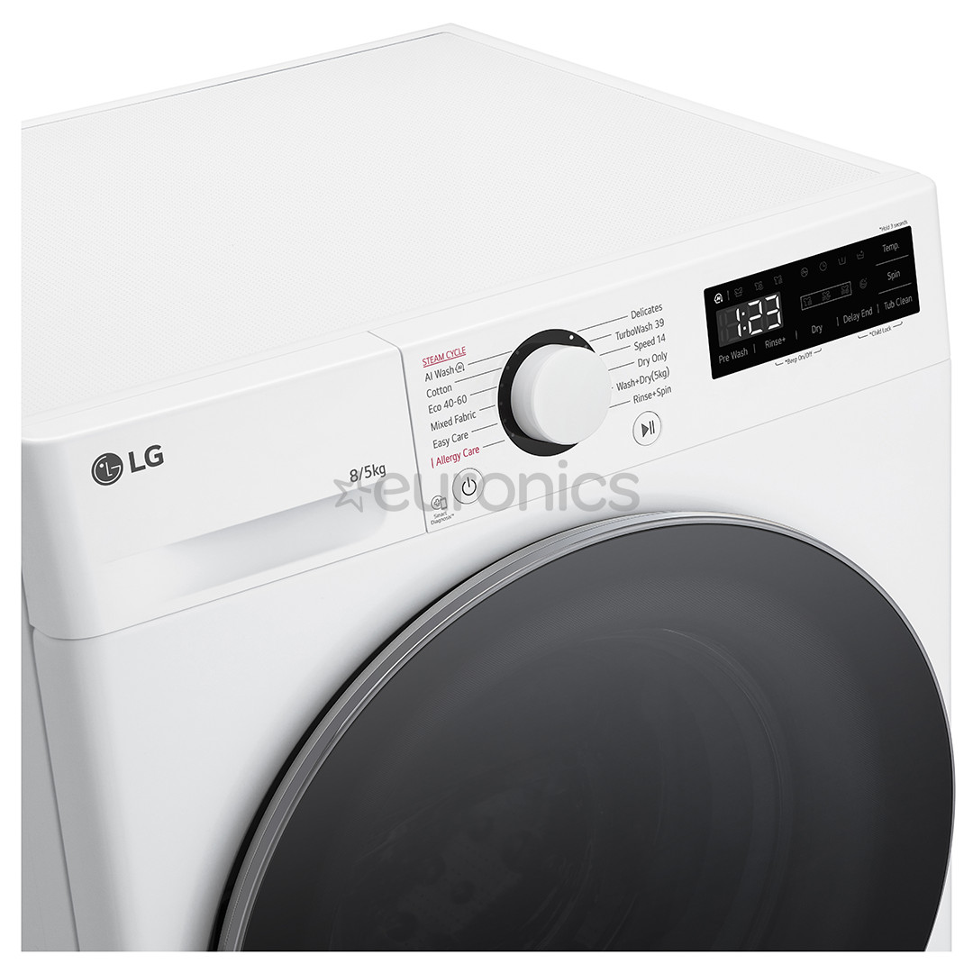 LG, 8 kg / 5 kg, sügavus 47,5 cm, 1200 p/min - Kuivatiga pesumasin