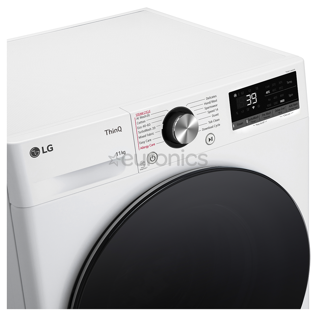 LG, 11 kg, sügavus 56,5 cm, 1400 p/min - Eestlaetav pesumasin