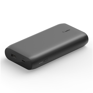 Belkin BoostCharge, 20 000 mAh, 30 W, USB-A, USB-C, must - Akupank