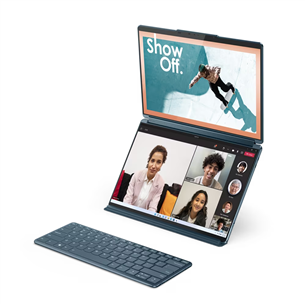 Lenovo Yoga Book 9 13IRU8, 13,3'', 2.8K, OLED, puutetundlik, i7, 16 GB, 1 TB, ENG, türkiissinine - Sülearvuti