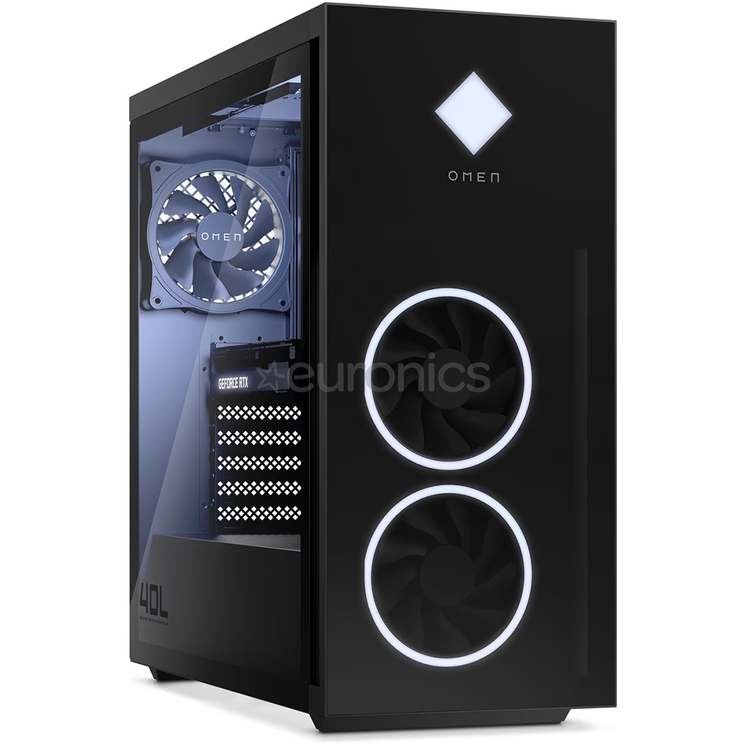 HP OMEN 40L Desktop GT21-1004ny, Ryzen 7, 16 GB, 1 TB, RTX 4070, must - Lauaarvuti