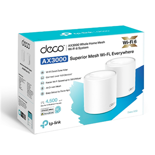 TP-Link Deco X50, WiFi 6, mesh, 2 шт., белый - WiFi-роутер