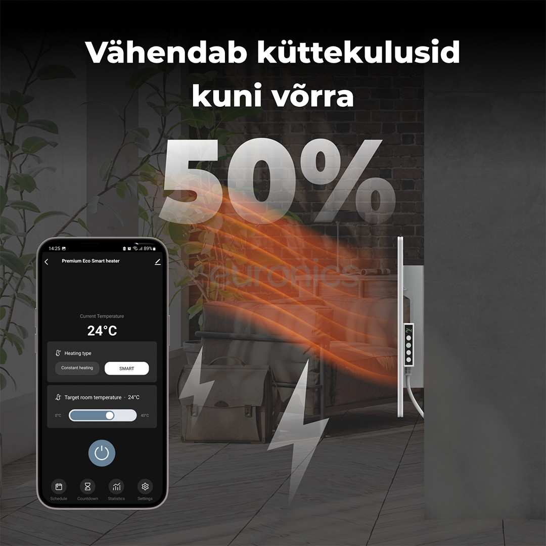 Aeno, 700+ W, valge - Premium Eco Smart kütteseade
