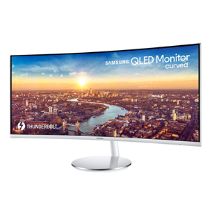 Samsung J791, 34'', WQHD, изогнутый, QLED, Thunderbolt 3, белый - Монитор