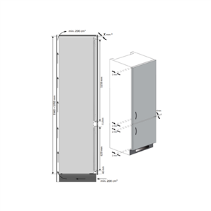 Beko, 284 L, kõrgus 194 cm - Integreeritav külmik