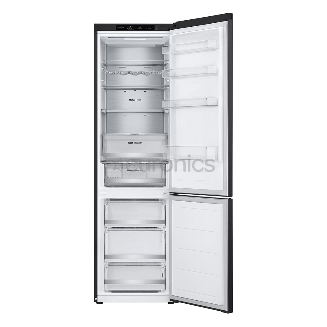 LG, NoFrost, 387 L, 203 cm, black - Refrigerator