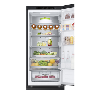 LG, NoFrost, 387 L, 203 cm, black - Refrigerator