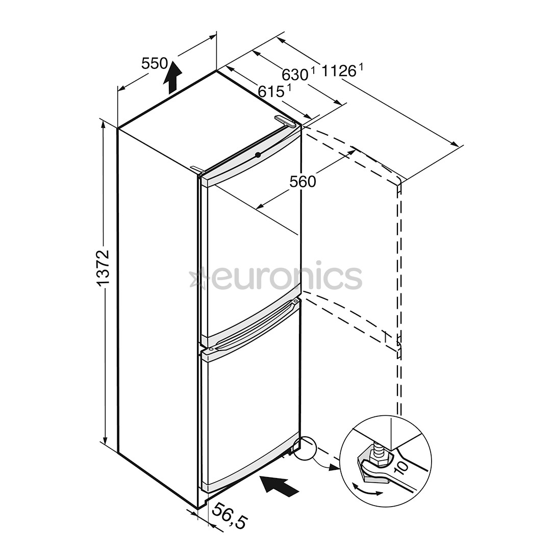 Liebherr, 196 л, высота 125 см, белый - Холодильник