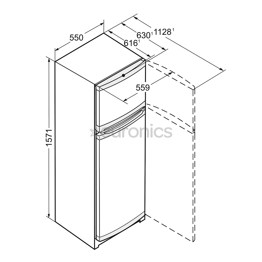 Liebherr, 270 L, kõrgus 158 cm, valge - Külmik
