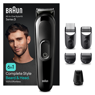 Braun Series 3, 6-in-1, black - Multi grooming kit MGK3410