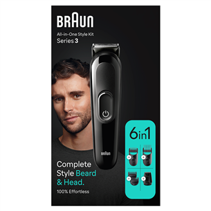 Braun Series 3, 6-in-1, black - Multi grooming kit