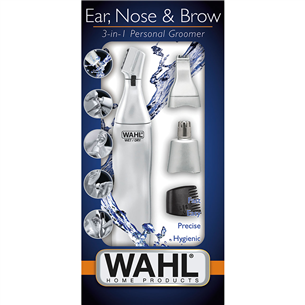 Wahl, 3-ühes, hõbedane - Nina-, kõrva- ja kulmukarvade trimmer