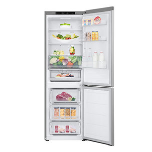 LG, NoFrost, 344 L, 186 cm, silver - Refrigerator