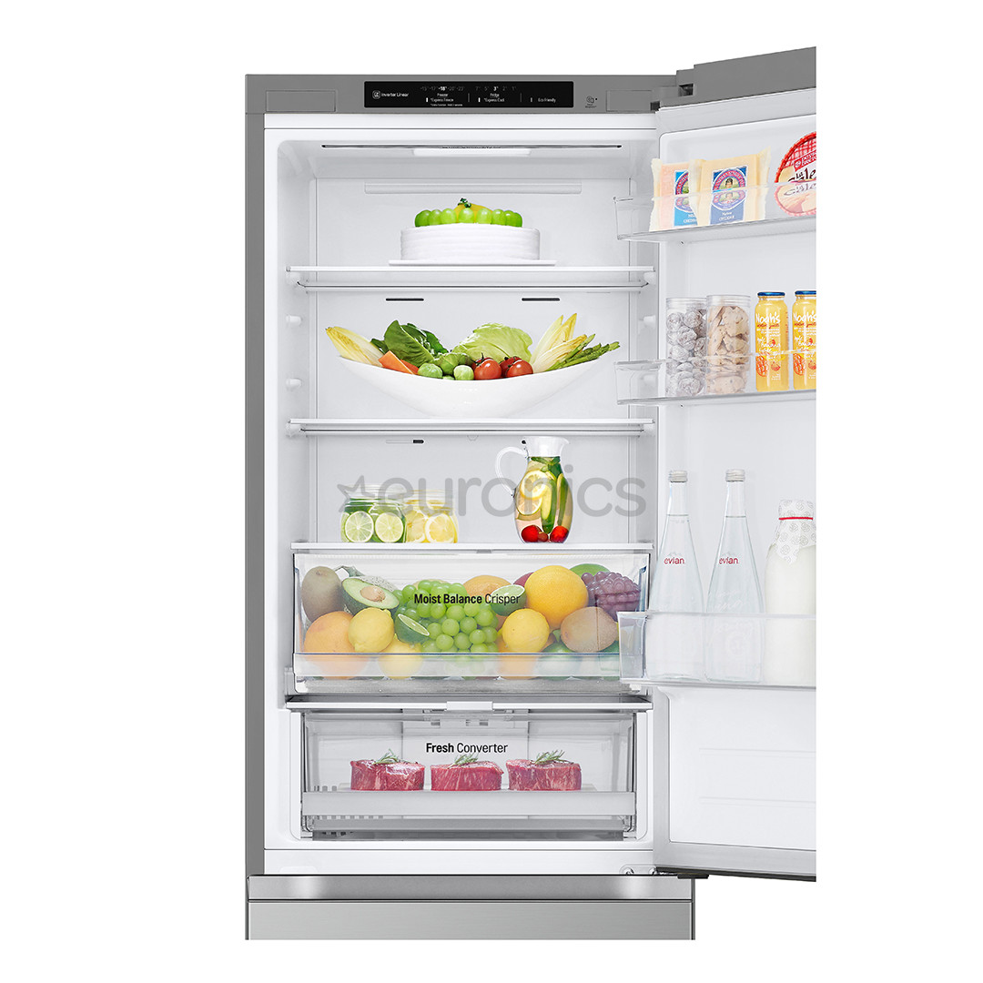 LG, NoFrost, 344 L, 186 cm, hõbedane - Külmik