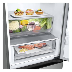 LG, NoFrost, 344 L, 186 cm, silver - Refrigerator