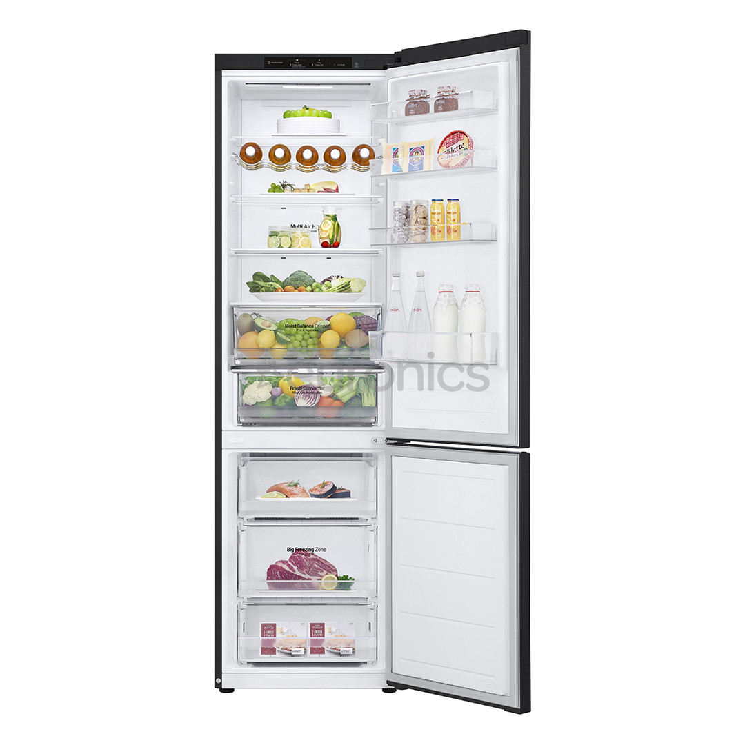 LG, NoFrost, 387 L, 203 cm, must - Külmik