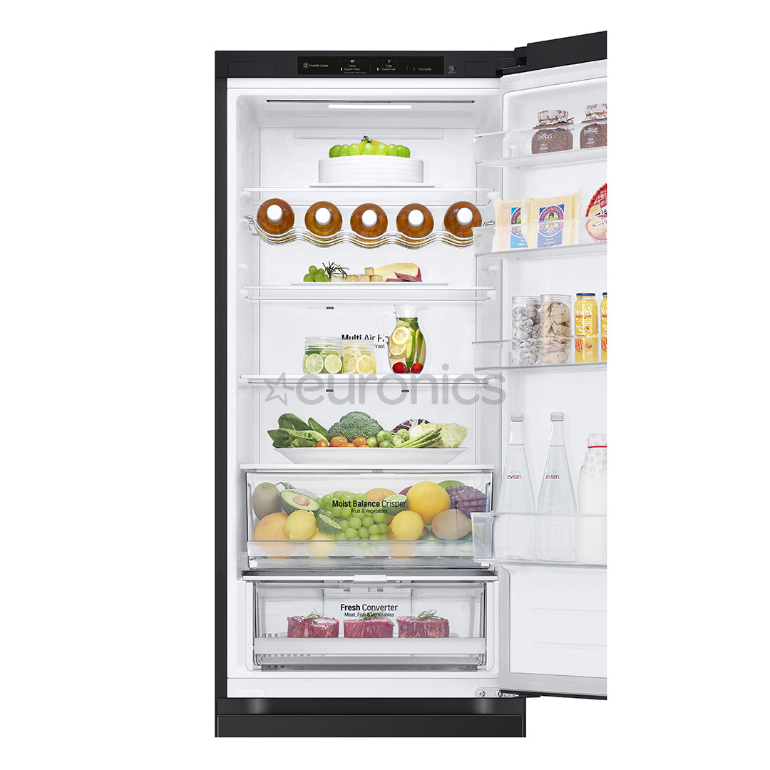 LG, NoFrost, 387 L, 203 cm, must - Külmik