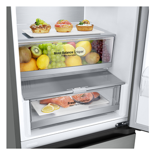 LG, NoFrost, 344 L, 186 cm, silver - Refrigerator