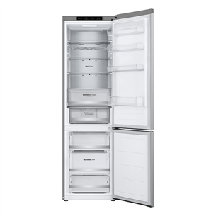 LG, NoFrost, 387 л, высота 203 см, серебристый - Холодильник