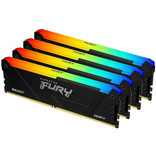 Kingston Fury Beast, 128 GB, DDR4-3600, Kit4, RGB - RAM mälu