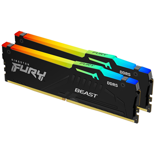 Kingston Fury Beast, 64 GB, DDR5-6000, Kit2, RGB - RAM mälu KF560C36BBEAK2-64