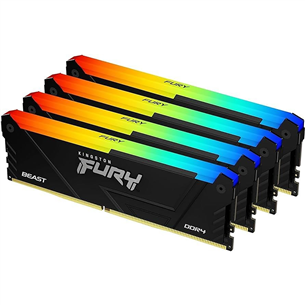Kingston Fury Beast, 32 GB, DDR4-3200, Kit4, RGB - RAM mälu KF432C16BB2AK4/32
