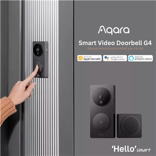Aqara Smart Video Doorbell G4, 1080p, must - Nutikas uksekell kaameraga