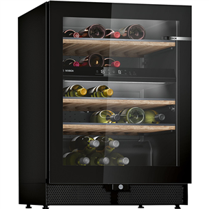 Bosch Series 6, 44 bottles, height 82 cm, black - Wine cooler KWK16ABGB