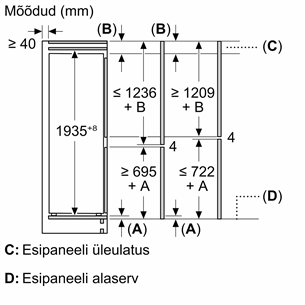 Bosch Seeria 4, No Frost, 290 L, kõrgus 194 cm - Integreeritav külmik