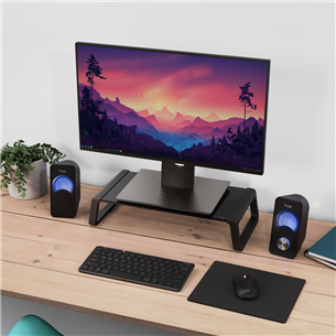 Trust Monta, tempered glass, black - Monitor stand