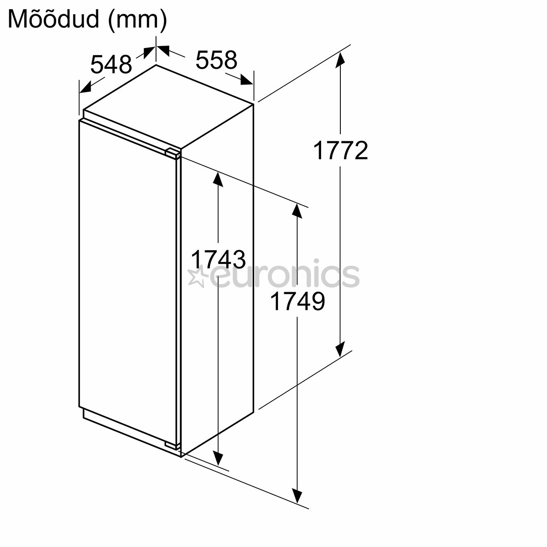 Bosch, Seeria 4, 280 L, kõrgus 178 cm - Integreeritav külmik