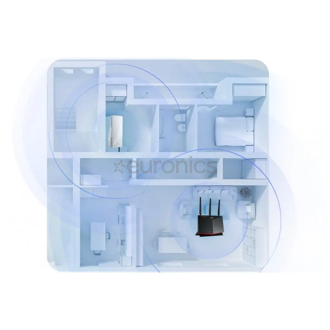 ASUS RP-AX58, WiFi 6, valge - WiFi võimendi