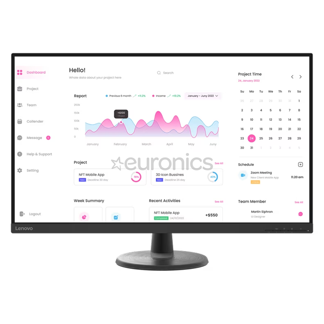 Lenovo D32-40, 32", FHD, 60 Hz, LED VA, black - Monitor