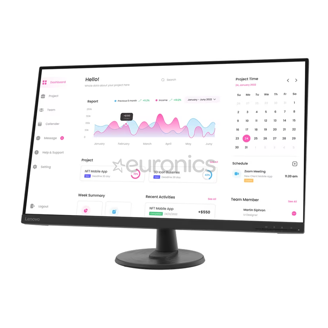 Lenovo D32-40, 32", FHD, 60 Hz, LED VA, black - Monitor