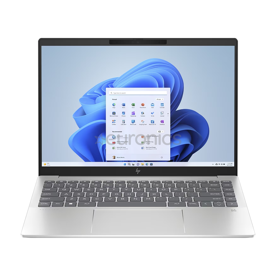 HP Pavilion Plus 14-ey0002no, 14", 2.8K, OLED, 120 Hz, Ryzen 7, 16 GB, 512 GB, SWE, hõbe - Sülearvuti