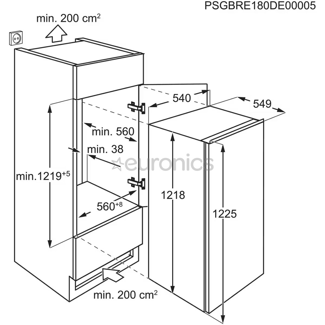 Electrolux, 500 Seeria, 208 L, kõrgus 122 cm - Integreeritav jahekapp