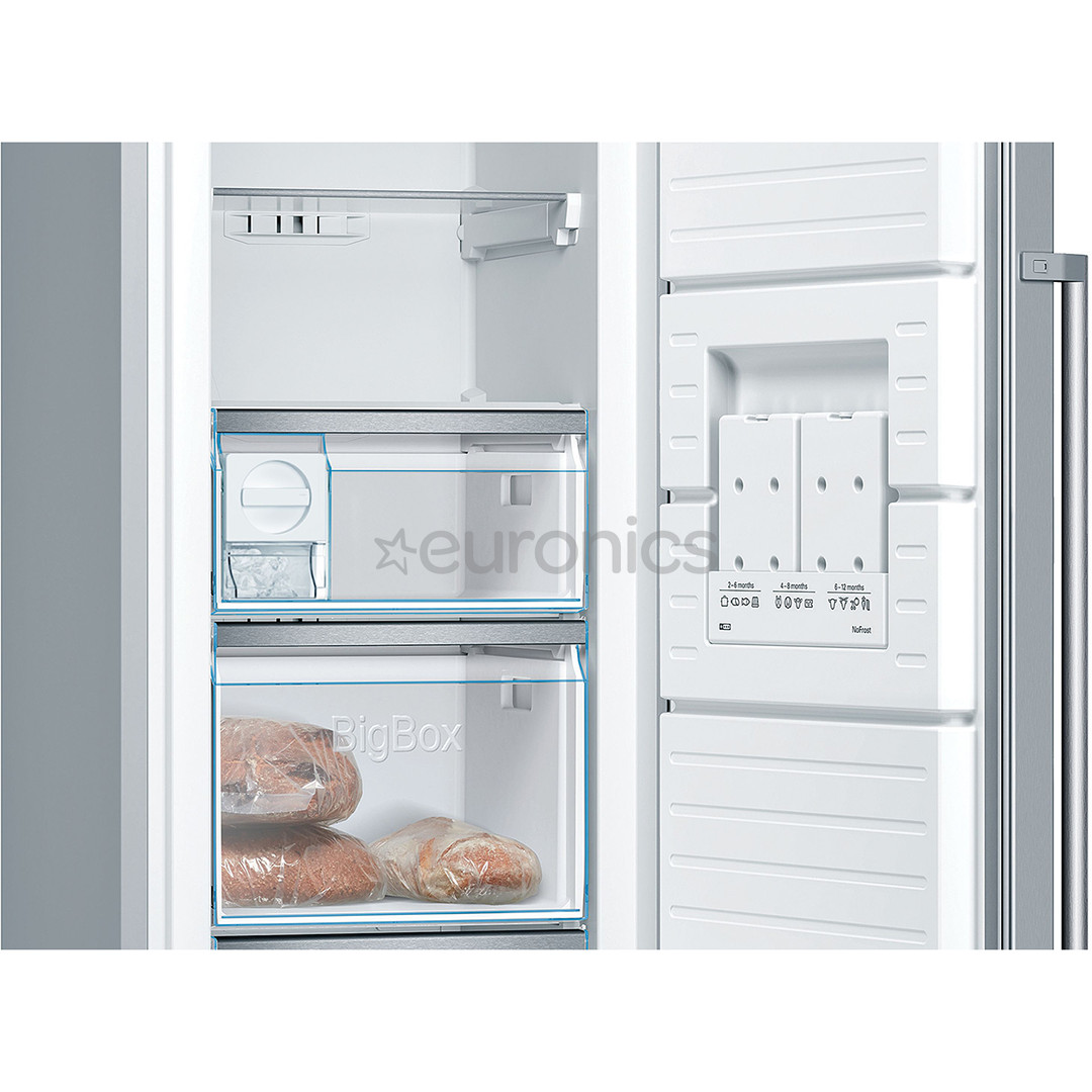 Bosch Series 6, NoFrost, 242 L, 186 cm, inox - Freezer