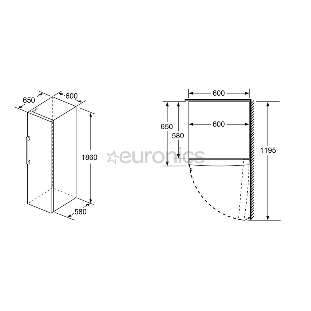 Bosch Series 6, NoFrost, 242 L, 186 cm, inox - Freezer