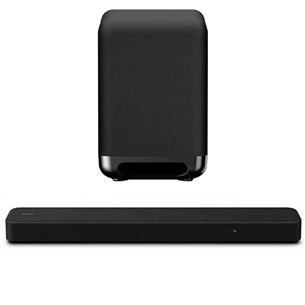 Sony HT-S2000 + Sony SA-SW5, must - Soundbar ja bassikõlar