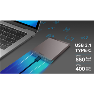 Lexar Portable SL200, 512 GB, USB-C, tumepruun - Väline SSD