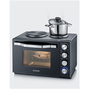 Severin, 30 L, 2500 W, black - Mini oven with two hotplates