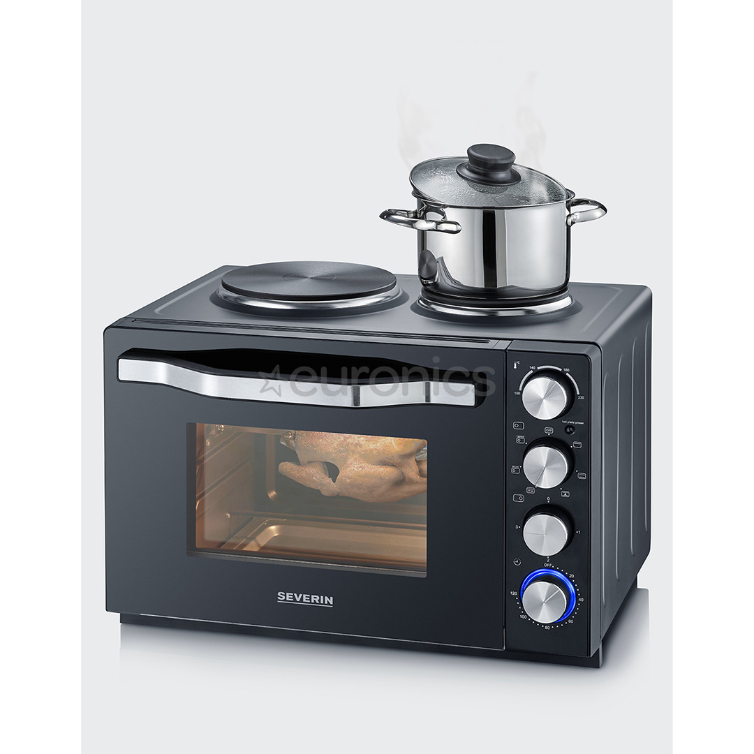 Severin, 30 L, 2500 W, black - Mini oven with two hotplates