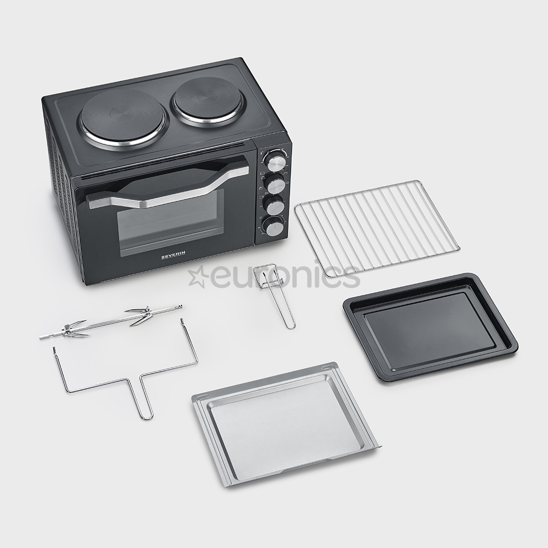 Severin, 30 L, 2500 W, black - Mini oven with two hotplates