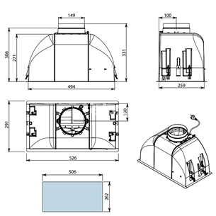 Falmec, 800 m³/h, width 53.1 cm, inox - Built-in Cooker Hood