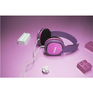 Philips SHK2000BK, roosa/lilla - Kõrvaklapid lastele