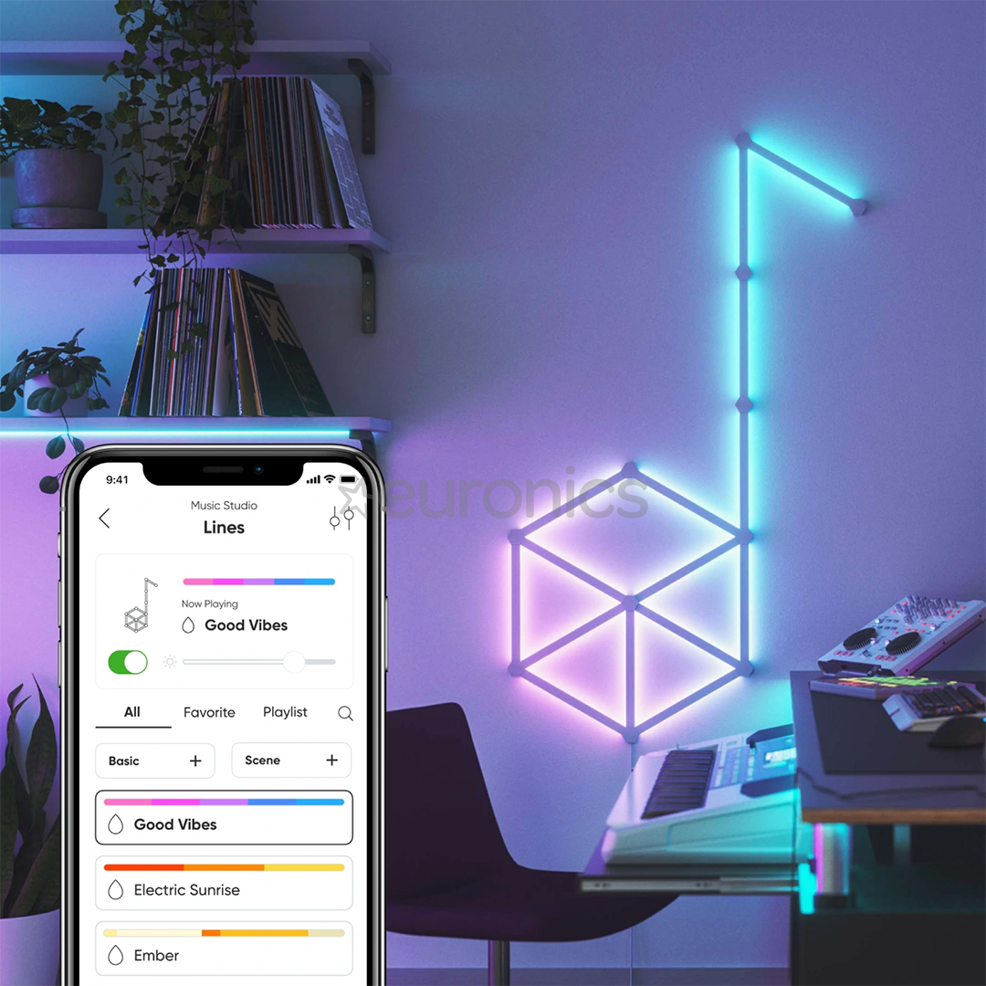Nanoleaf Lines 60 Degrees Starter Kit, 15 полосок - Светодиодные панели