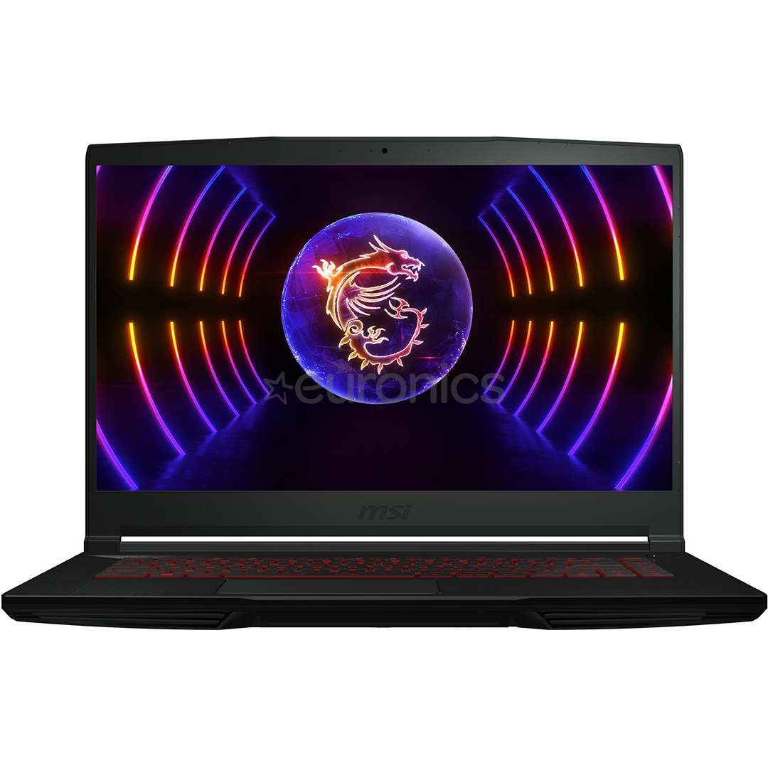 MSI Thin GF63 12U, 15.6'', FHD, 144 Hz, i7, 16 GB, 512 GB, RTX 3050, ENG, black - Notebook
